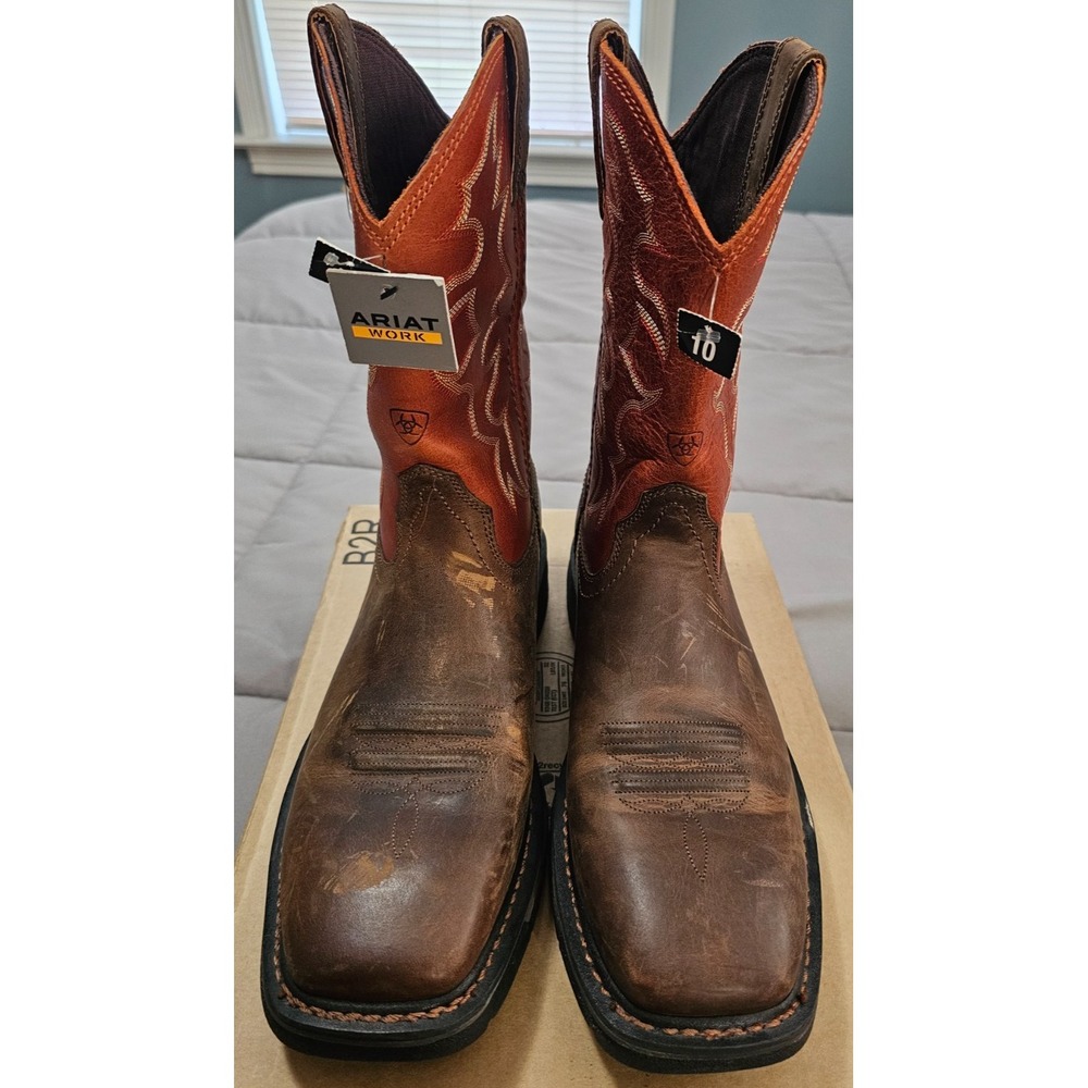 Ariat® (Men's 10 D) WorkHog™ ATS® Max Square-Toe Work Boot in Dark Earth - $220 - Picture 4 of 12